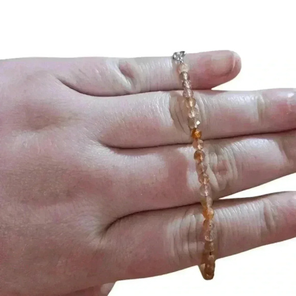 2mm Sunstone lobster clasp faceted bracelet! - Picture 1 of 4